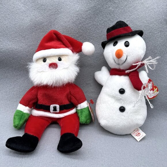 Christmas Holiday Plush Lot Santa Snowman Teddy Bear Holly & Berry Bear Stuffed - Picture 7 of 9